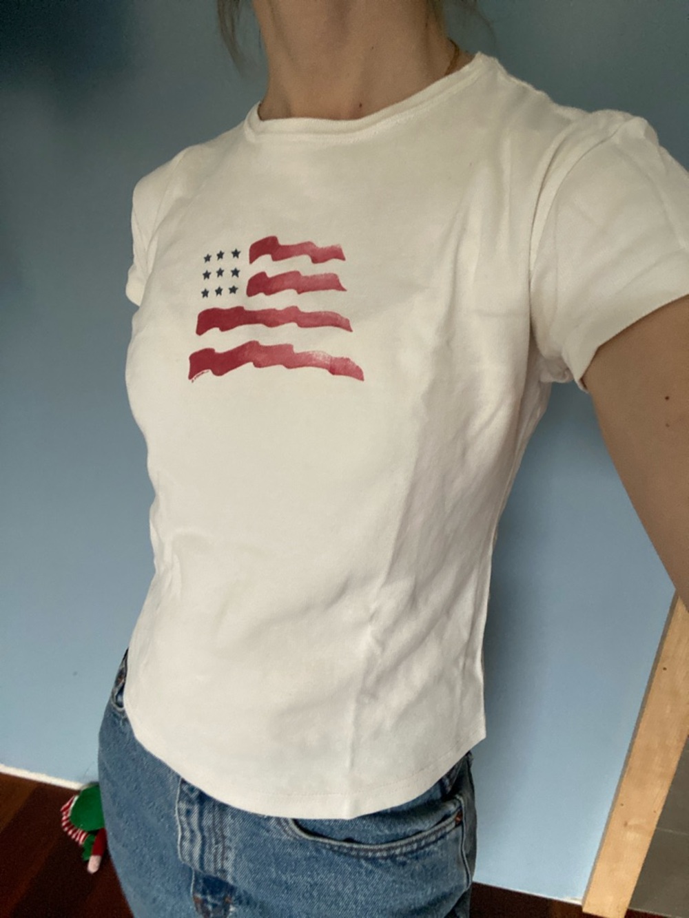 Women’s Cream Short-Sleeve Flag Graphic Tee